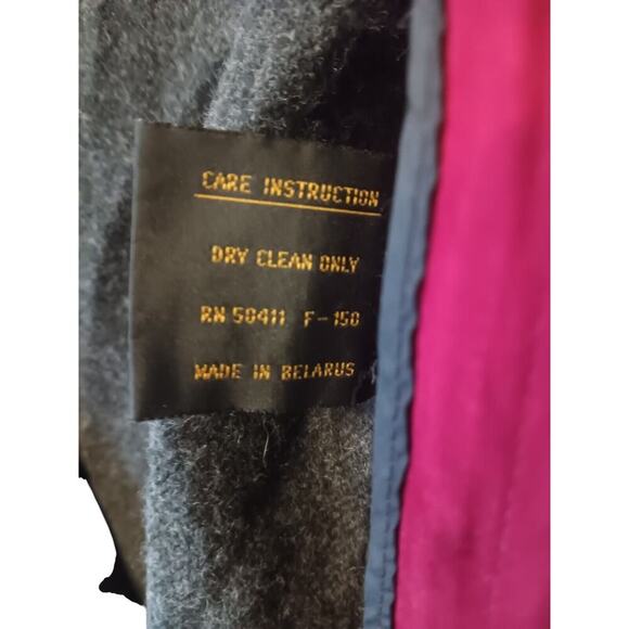 VINTAGE Fleet Street Womens 4P LONG COAT TRENCHCOAT Lined RED OVERSIZED 90s - Picture 7 of 11